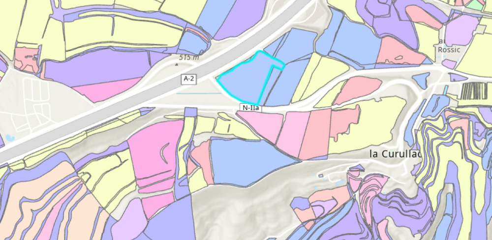 Mapa de parcel·les i cultius de les explotacions agràries de Catalunya elaborat a partir de les dades de la DUN i del SIGPAC.